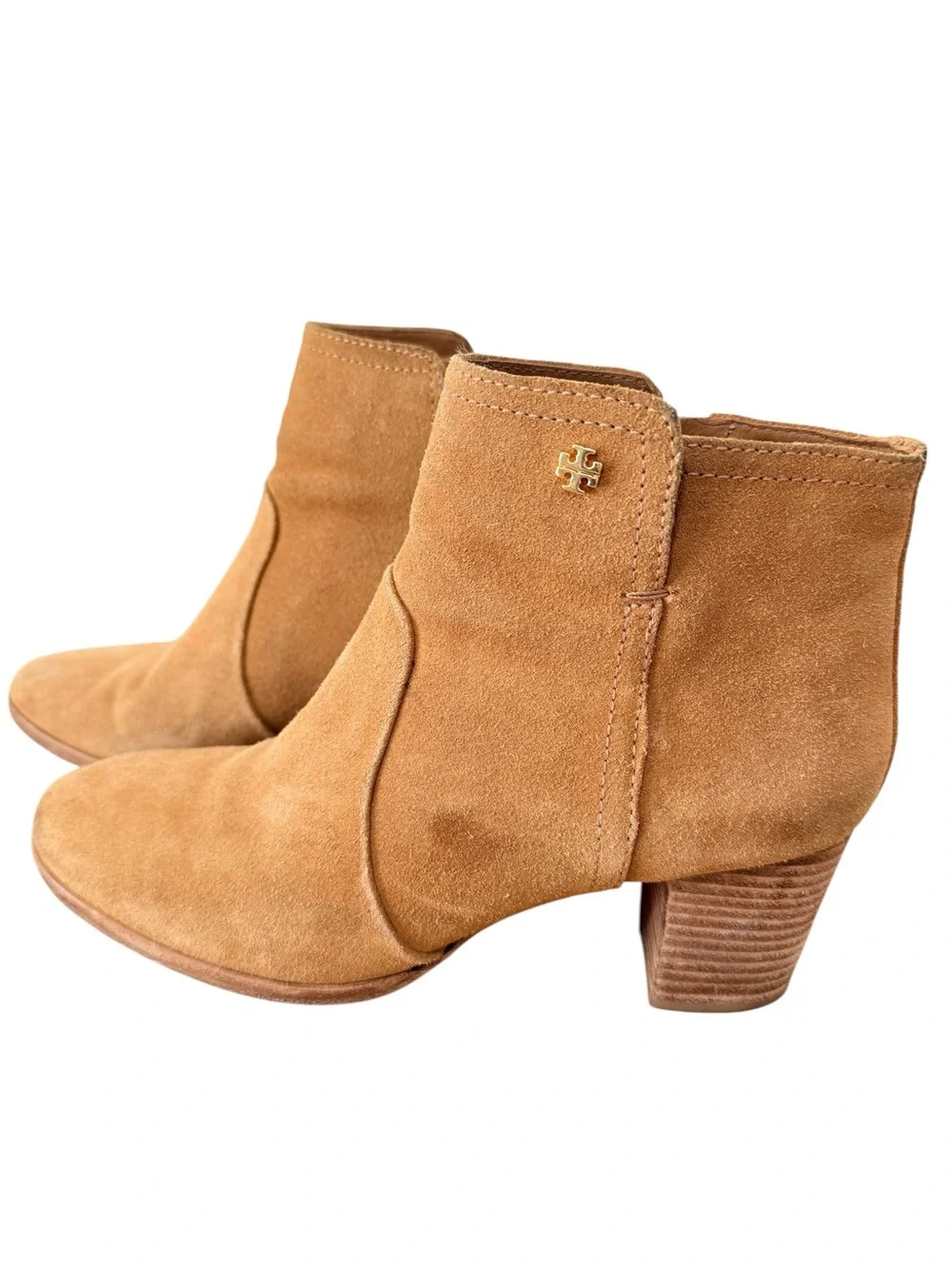 All Leather Tory Burch Tan Suede Ankle Boots Size 9.5